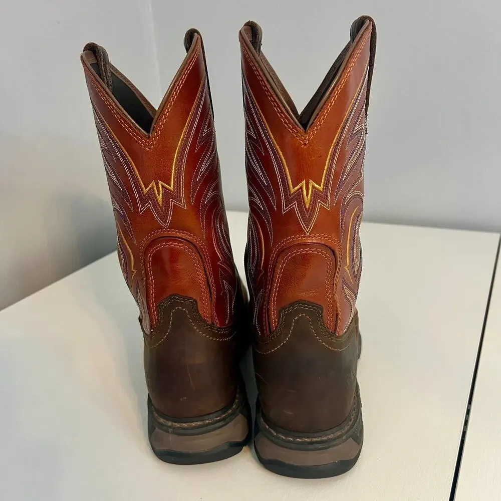 Ariat WorkHog XT Cottonwood Mens 13D Brown Leather Soft Toe EH Cowboy Work Boots